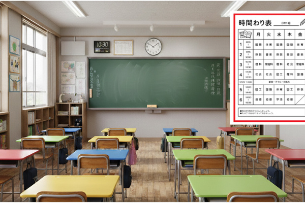 時間割は学校から